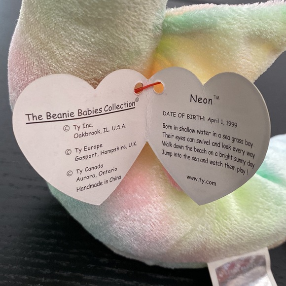 TY Beanie Baby “Neon” the Rainbow Seahorse - 1999 - Picture 8 of 10